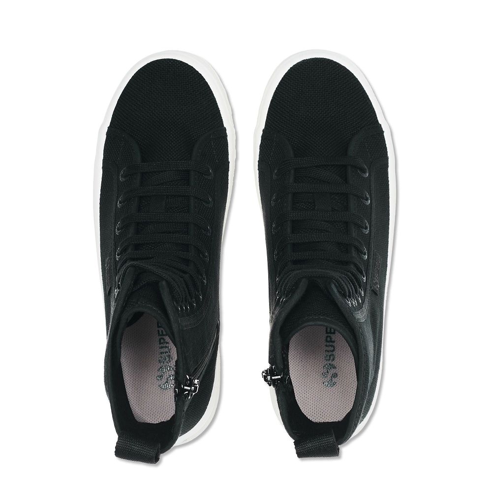 Superga 2641 Black High Top Sneakers - Women's Sneakers USA | US5418955